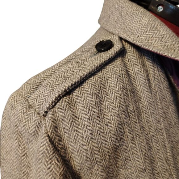 Relativity Vintage Wool Herringbone Peacoat Button Front Closure size XL womens - Picture 8 of 13